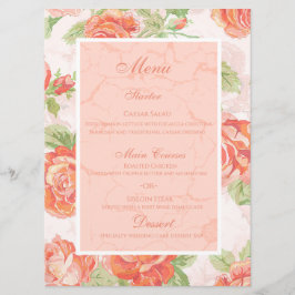 Oranje floreel roos menu