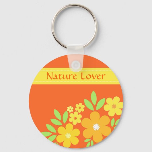 Oranje floreel - Sleutelhanger (Voorkant)