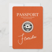 Oranje Florida Passport Bewaar de datum Save The Date (Voorkant)