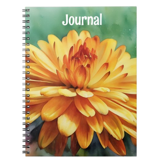 Oranje Flower Art Notitieboek Journal personaliser (Voorkant)