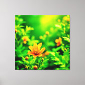 Oranje Flower Bokeh Sunny Canvas Afdruk (Voorkant)