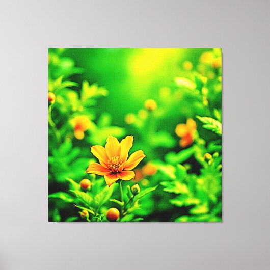 Oranje Flower Bokeh Sunny Canvas Afdruk (Voorkant)