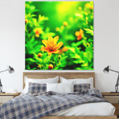 Oranje Flower Bokeh Sunny Canvas Afdruk (Insitu (Slaapkamer))