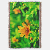 Oranje Flower Bokeh Sunny Deken (Voorkant Verticaal)