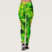 Oranje Flower Bokeh Sunny Leggings (Achterkant)