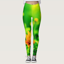 Oranje Flower Bokeh Sunny Leggings