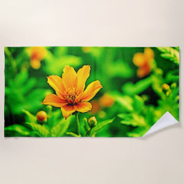 Oranje Flower Bokeh Sunny Strandlaken