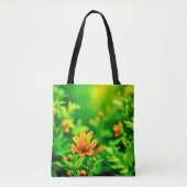 Oranje Flower Bokeh Sunny Tote Bag (Voorkant)