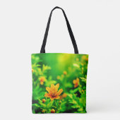 Oranje Flower Bokeh Sunny Tote Bag (Achterkant)
