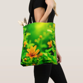 Oranje Flower Bokeh Sunny Tote Bag