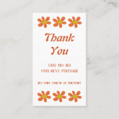 Oranje Flower Discount Kaart Kortingskaartje (Voorkant)