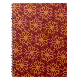 Oranje Flower Hand-Drawn Pattern Notitieboek