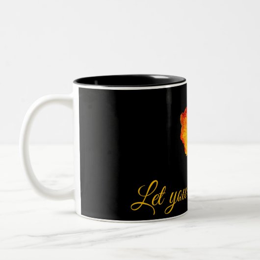 Oranje Flower Mok – gepersonaliseerde Coffee Cup G (Links)