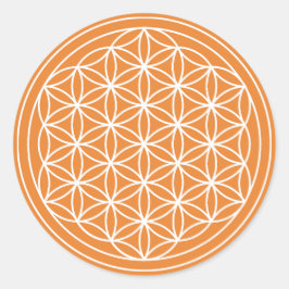 Oranje Flower of Life Sticker