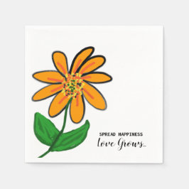 Oranje Flower Spread Happiness Paper Servet