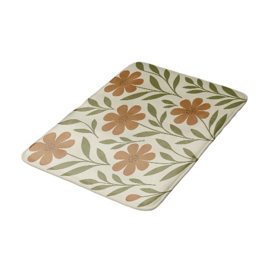 Oranje Flowers Bath Mat (Gekanteld)