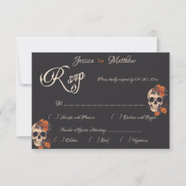 Oranje Flowers Elegant Formele RSVP-kaart RSVP Kaartje