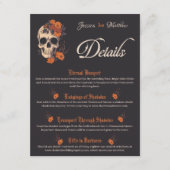 Oranje Flowers Elegant gothic QR-code detailkaart Informatiekaartje (Voorkant)