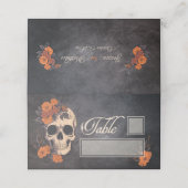 Oranje Flowers Elegante tafel en naam plaats Plaatskaartje (Buitenkant ongevouwen)