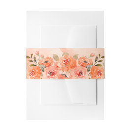 Oranje Flowers Invitation Belly Band Uitnodigingen Wikkel