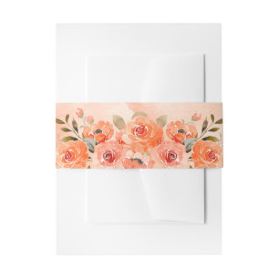 Oranje Flowers Invitation Belly Band Uitnodigingen Wikkel