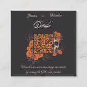 Oranje Flowers Minimal Budget QR code Details kaar Informatiekaartje (Voorkant)