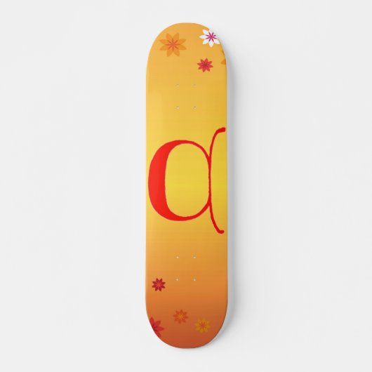 Oranje Flowers Skateboard (Voorkant)