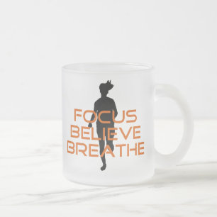 Oranje Focus Geloof Breathe Running Matglas Koffiemok