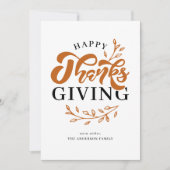 Oranje Foliage Krans Happy Thanksgiving Feestdagenkaart (Voorkant)