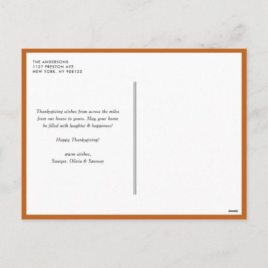 Oranje Foliage Krans Happy Thanksgiving Feestdagenkaart (Achterkant)