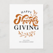 Oranje Foliage Krans Happy Thanksgiving Feestdagenkaart (Voorkant)
