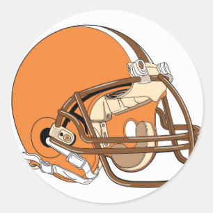Oranje football helm ronde sticker
