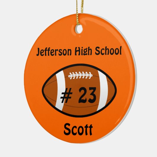 Oranje Football nummer Keramisch Ornament (Links)