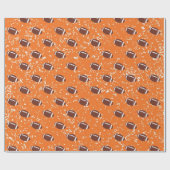 Oranje Football-omslagpapier Cadeaupapier (Vlak)