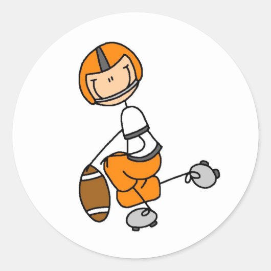 Oranje Football Player Sticker (Voorkant)