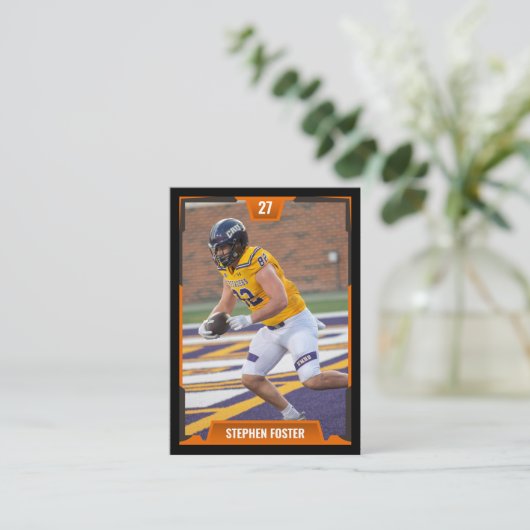 Oranje Football Trading Kaart Football Player Foto Contactkaartje (Staand voorkant)