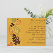 Oranje formale bladeren - Thanksgiving uitnodigen Kaart (Staand voorkant)