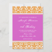 Oranje Foto 40th Birthday Party Kaart (Achterkant)