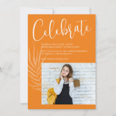 Oranje Foto Afstuderen Kaart (Voorkant)