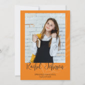 Oranje Foto Afstuderen Kaart (Achterkant)