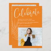 Oranje Foto Afstuderen Kaart (Voorkant / Achterkant)
