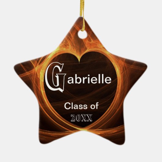 Oranje foto Afstuderen keepomwille Keramisch Ornament (Achterkant)