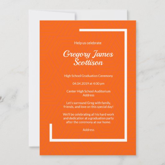 Oranje Foto Afstuderen Modern (Achterkant)