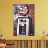 Oranje foto brandstofpomp canvas afdruk (Insitu (Woonkamer))