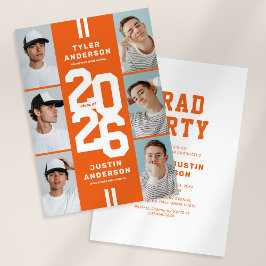 Oranje Foto Collage Gezamenlijke Afstudeerfeest Kaart
