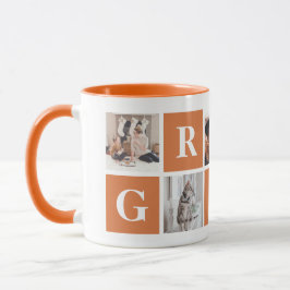 Oranje foto Collage Persoonlijke Mugs voor oma Mok
