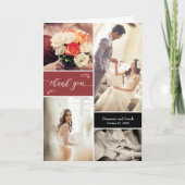 Oranje foto Collage Rustic Wedding Dank je Kaart (Voorkant)