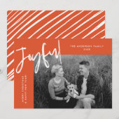 Oranje foto gewoon leuk feestdagenkaart (Voorkant / Achterkant)