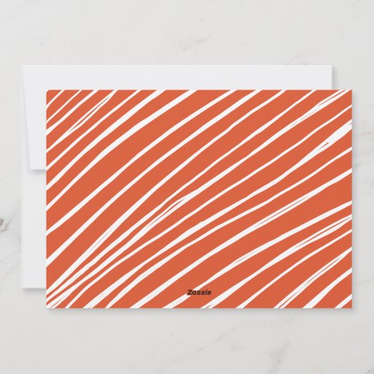 Oranje foto gewoon leuk feestdagenkaart (Achterkant)