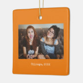 Oranje foto Keepsake Christmas Keramisch Ornament (Links)